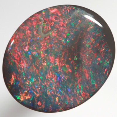 SOLID BLACK OPAL RARE Red - blue Floral Harlequin pattern SEE VIDEO